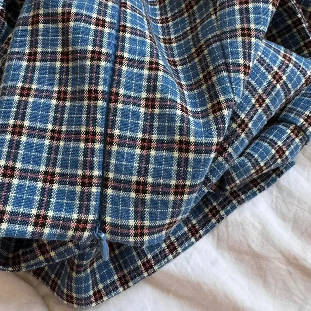 Brandy melville blue plaid cara  mini skirt‎ size XS academia preppy